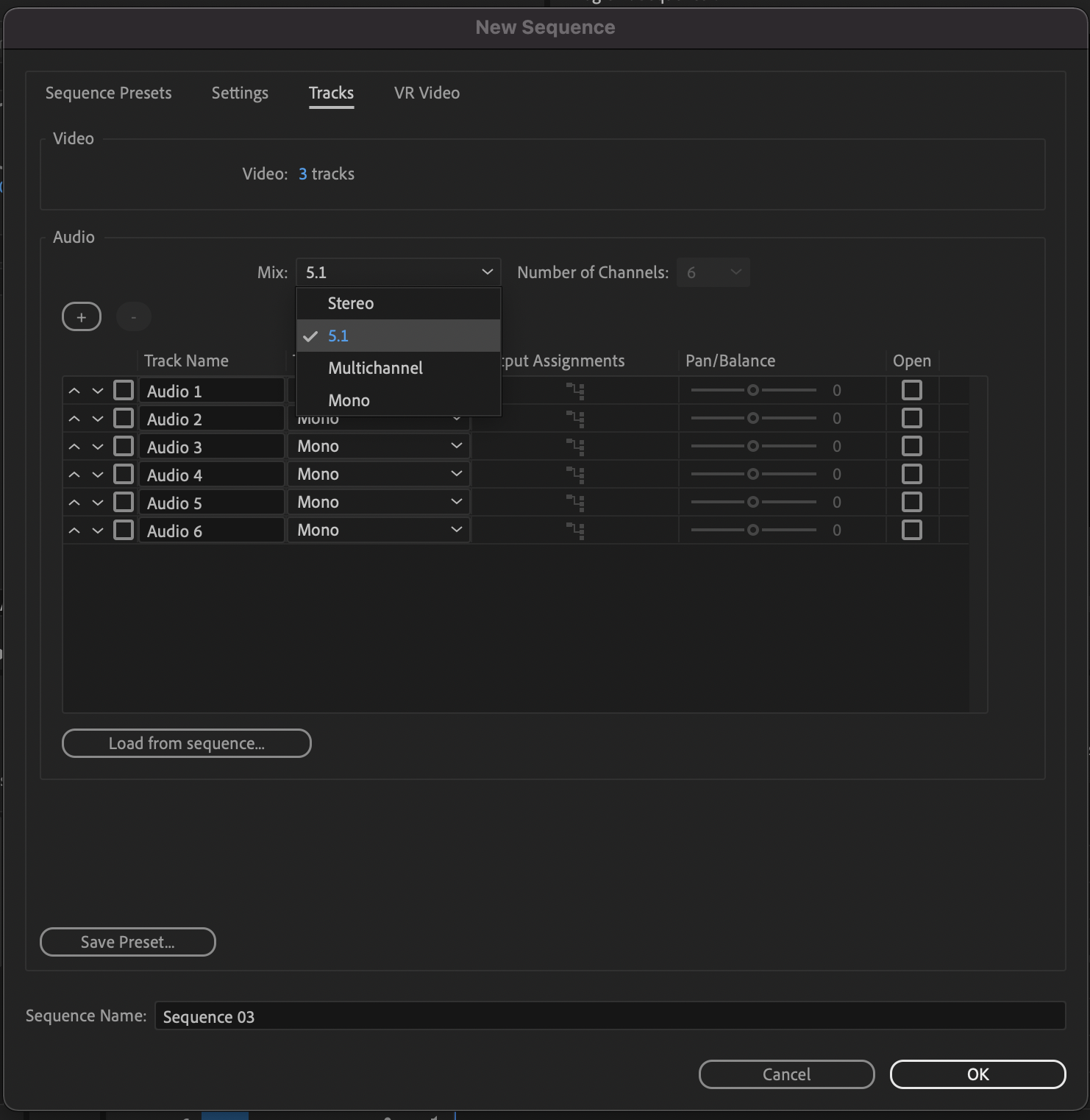 Exporting/Importing Mono, Stereo and 5.1 in Premiere Pro