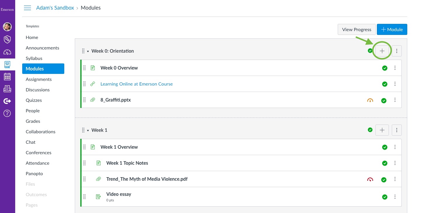 Add Panopto Video Links To Canvas Modules Emerson IT Help Desk