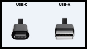 USB A and USB C ports side-by-side