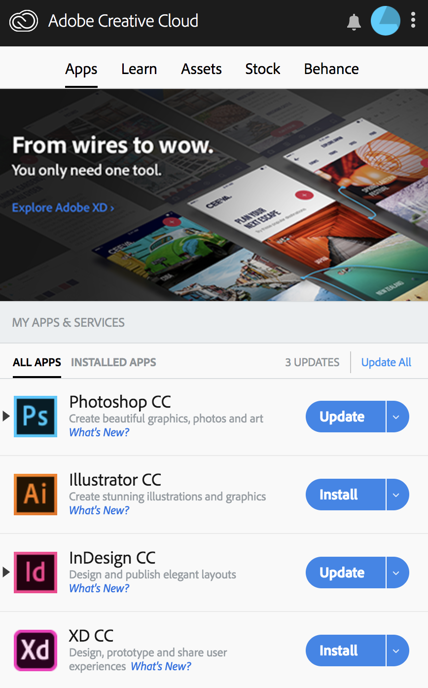 adobe creative cloud update