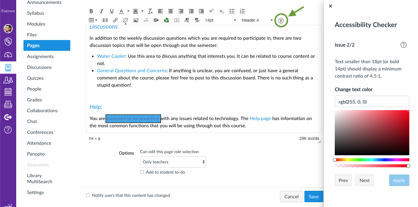 Creating Accessible Content In Canvas Emerson It Help Desk