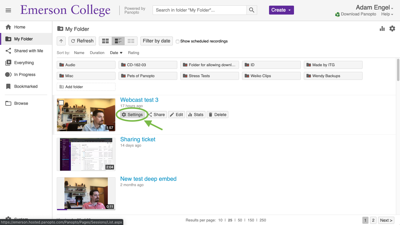 Allow Others To Download My Panopto Video Audio Emerson College Technology Media