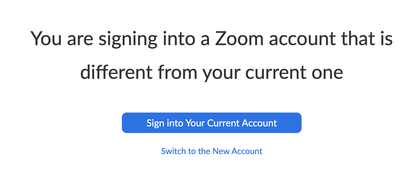 A screenshot of the message Zoom displays when you try to log into Zoom after having been removed from the security groups listed at the top of the guide.
