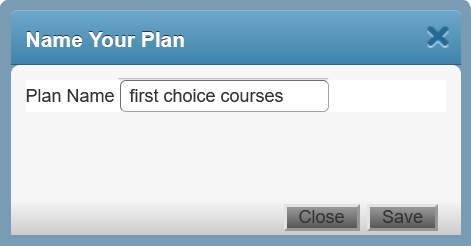 Screenshot of pop-up that is shown when you save your Plan