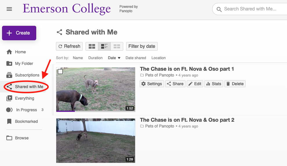 See content that has been shared with you in the Shared with Me section.